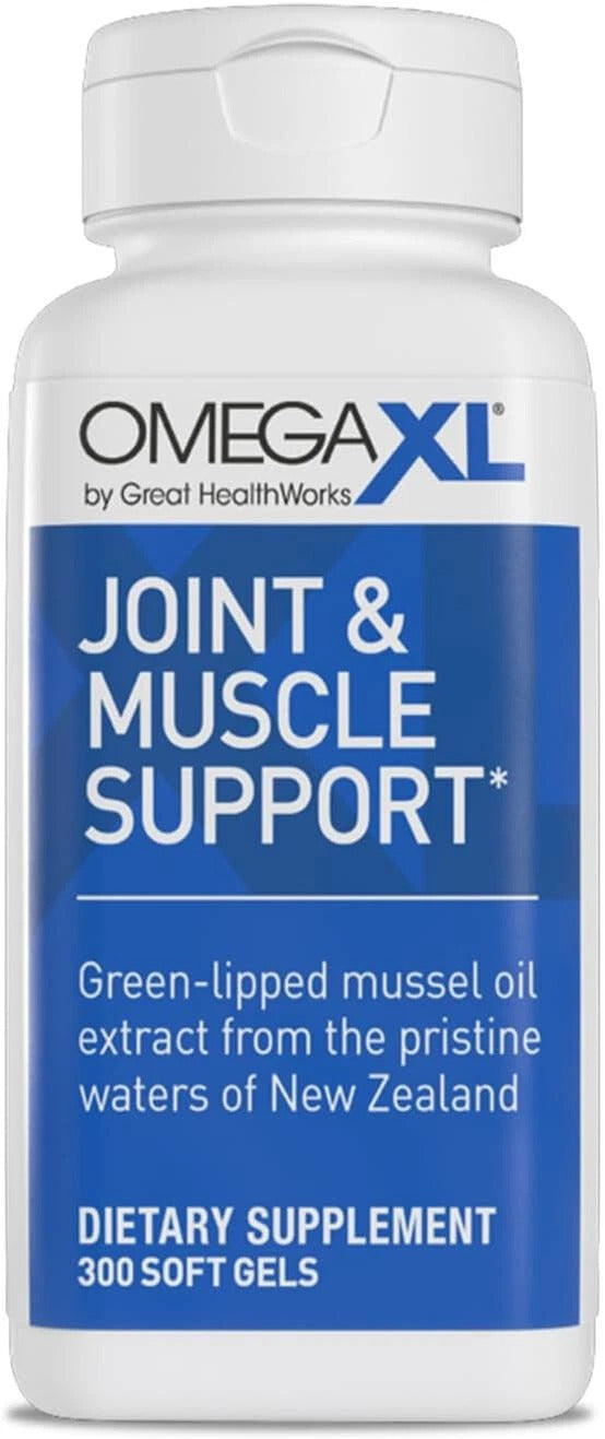 OMEGAXL Joint & Muscle Support Dietary Supplement – Green-Lipped Mussel Oil Extract – 300 Softgels